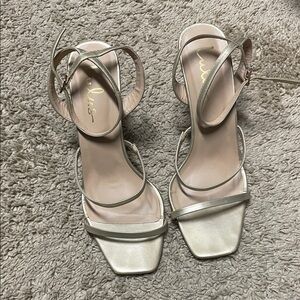 Lulu's Metallic Strappy Heels